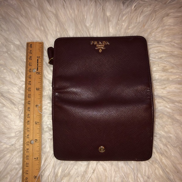 Prada medium wallet. Burgundy - Picture 6 of 8